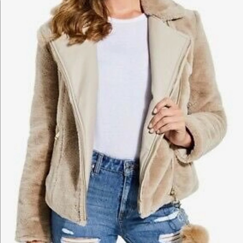 GUESS Faux Fur Reversible Jacket